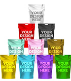 Colorful custom mylar bags with multiple size options for flexible packaging brands