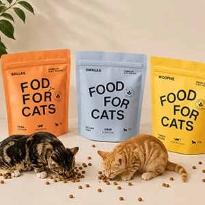 Custom cat food packaging stand up bags for premium cat food products