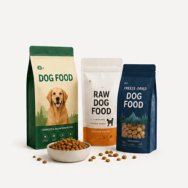 Custom dog food packaging bags for dry food and freeze dried dog food