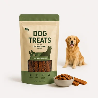 Custom dog treat packaging pouch for biscuits jerky and training treats