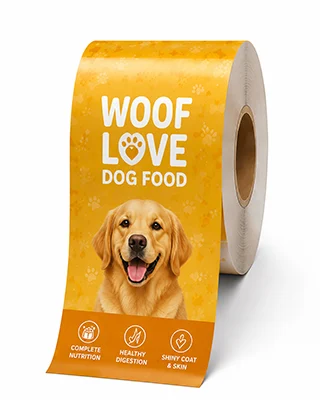Custom printed pet food packaging roll film for automatic packing lines and high speed production