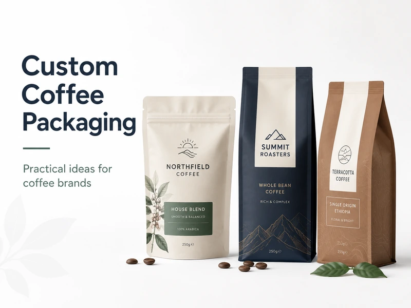 Custom coffee packaging designs for coffee roasters, brands and wholesale coffee products