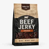 Custom side gusset beef jerky bag review image for bulk and wholesale packaging