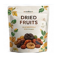 Custom botanical printed stand-up pouch for premium dried fruit packaging