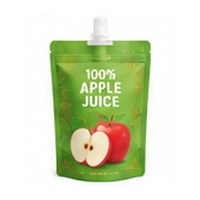 Custom green apple juice stand-up spout pouch with resealable cap