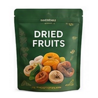 Custom green high-barrier stand-up pouch with zipper for dried apricot packaging