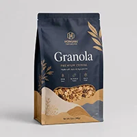 Custom flat bottom granola pouch for premium cereal packaging review