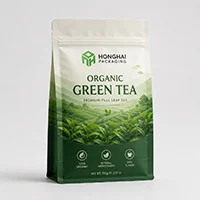 Custom flat bottom pouch for organic green tea packaging review