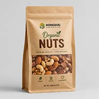 Custom flat bottom pouch with clear window for nuts packaging review