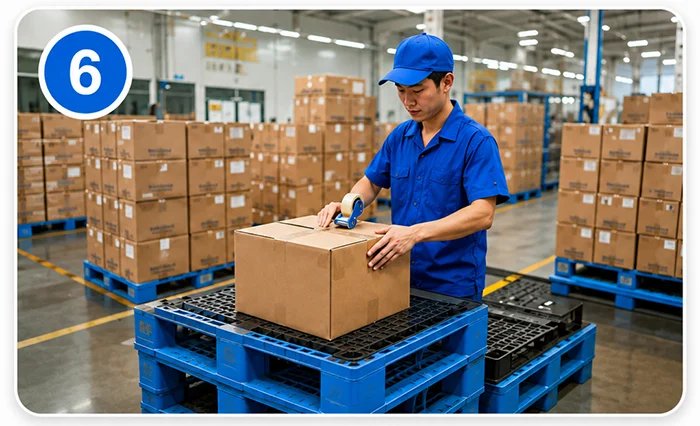 Quality inspection packing and delivery process for custom packaging orders