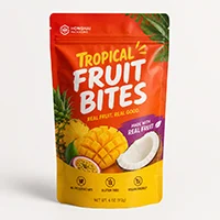 Custom printed stand up pouch for retail snack packaging review