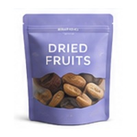 Purple high-barrier stand-up pouch with window for dried figs and date packaging