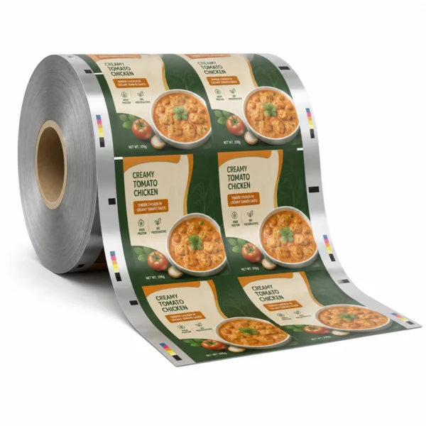 Custom printed retort packaging rollstock for automated ready meal and wet pet food production
