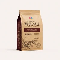 Custom kraft side gusset coffee bag for 1 kg wholesale roasted coffee